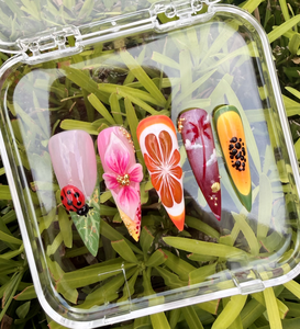 Nature custom acrylic nail set — handmade press-on nails
